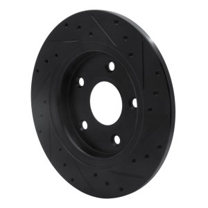 Chrysler Town & Country Brake Rotor (1) - Rear Left - R1 Concepts - Drilled & Slotted - Black - `08-`16